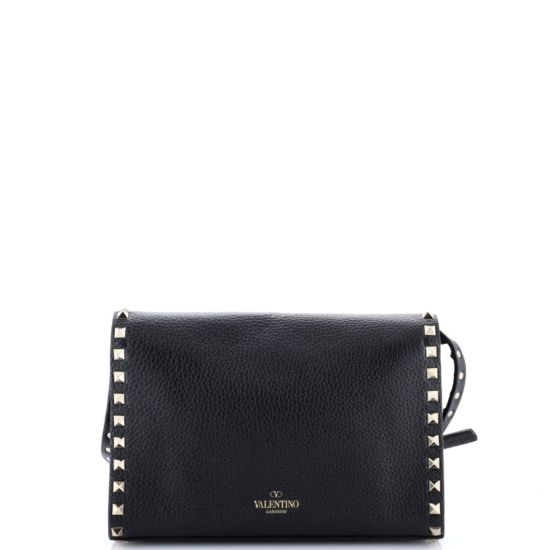 Rockstud Flip Lock Flap Bag Leather