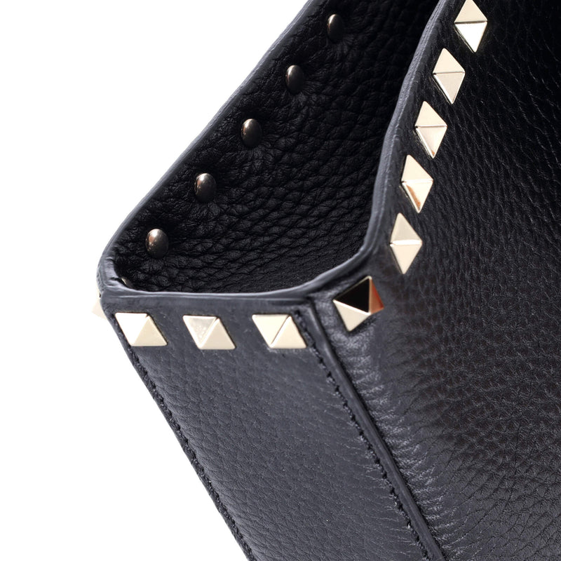Rockstud Flip Lock Flap Bag Leather