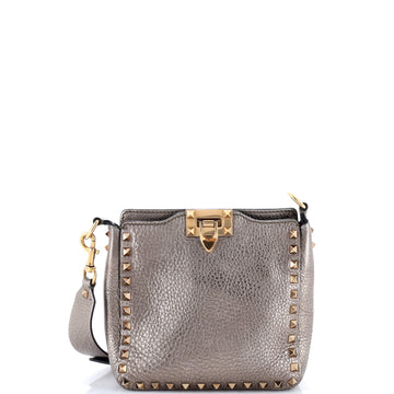 Rockstud Flip Lock Messenger Bag Leather