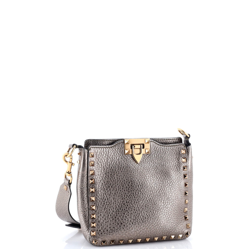 Rockstud Flip Lock Messenger Bag Leather