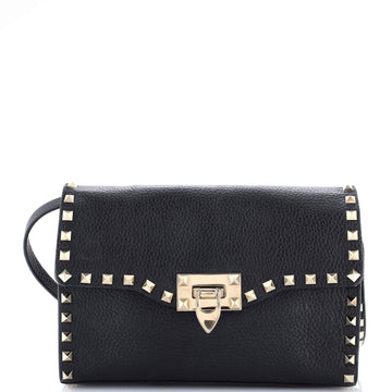 Rockstud Flip Lock Flap Bag Leather