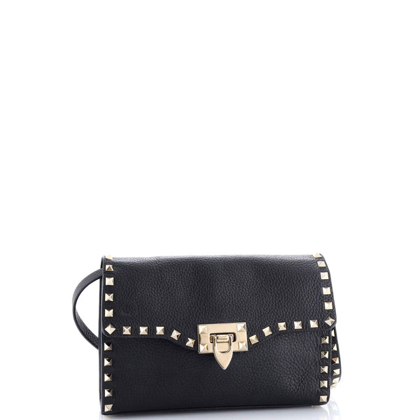 Rockstud Flip Lock Flap Bag Leather