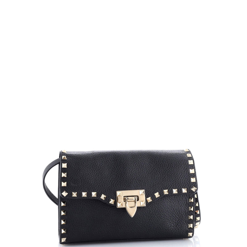Rockstud Flip Lock Flap Bag Leather