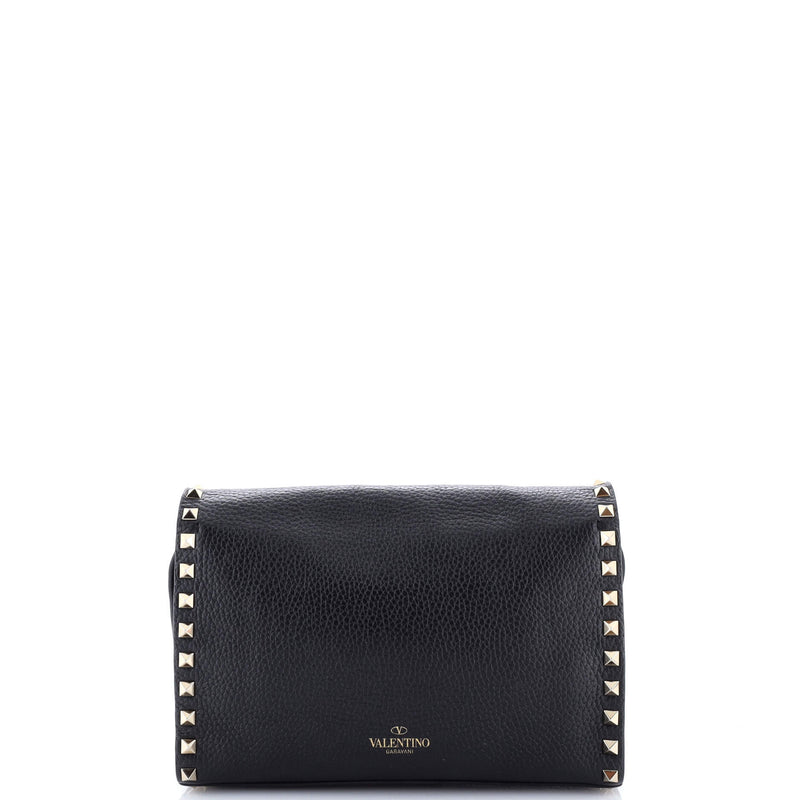 Rockstud Flip Lock Flap Bag Leather