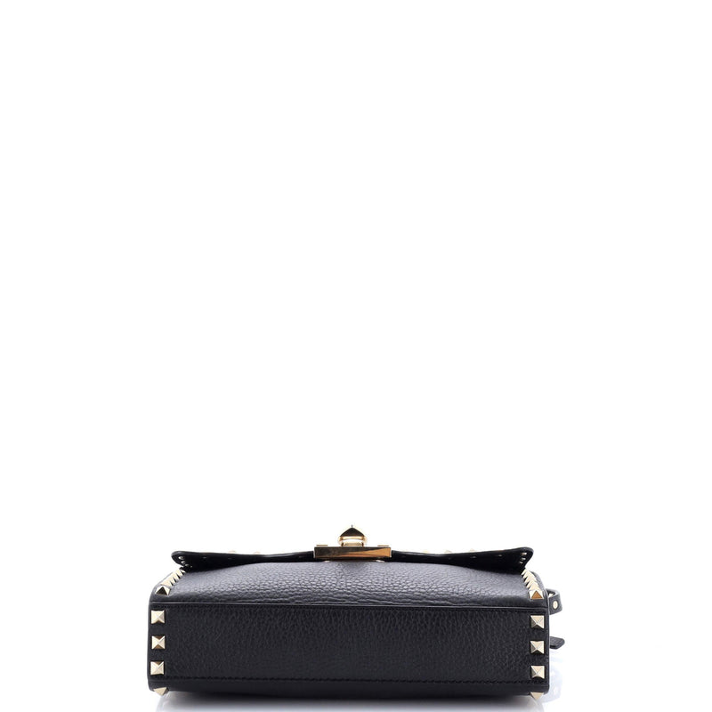 Rockstud Flip Lock Flap Bag Leather