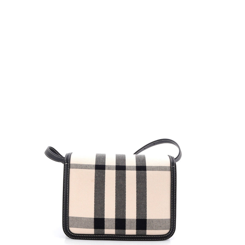 Tb Flap Bag Check Canvas Small