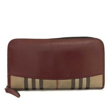 Burberry Nova Check Canvas Leather Zip