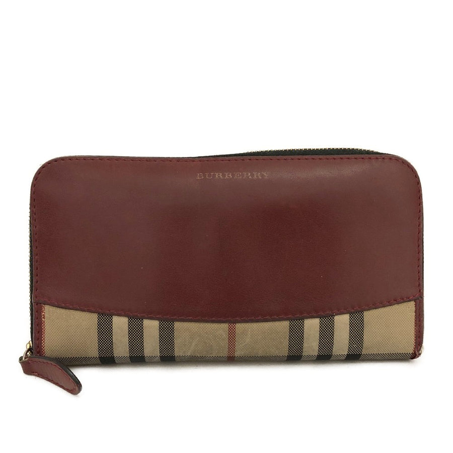 Burberry Nova Check Canvas Leather Zip