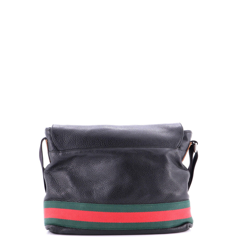Signature Web Messenger Bag Leather