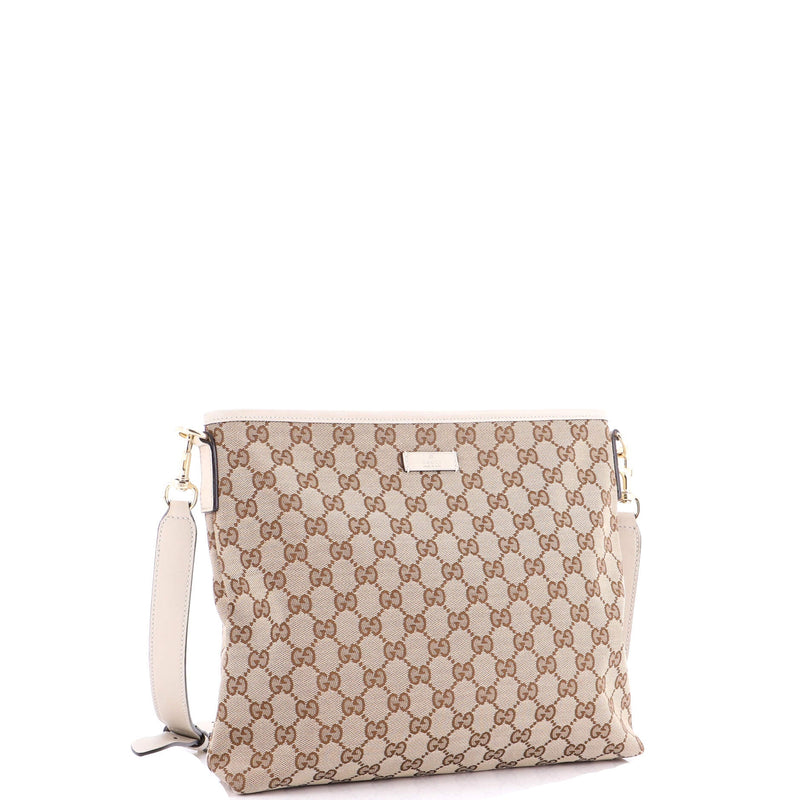 Flat Messenger Bag Gg Canvas Medium