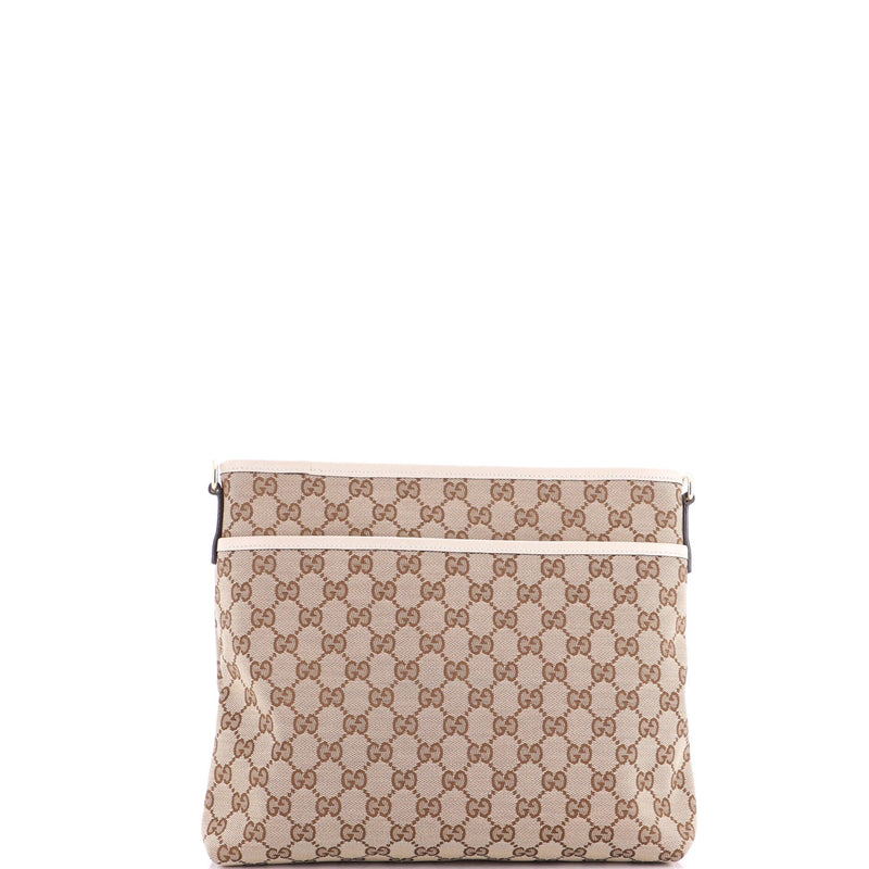 Flat Messenger Bag Gg Canvas Medium