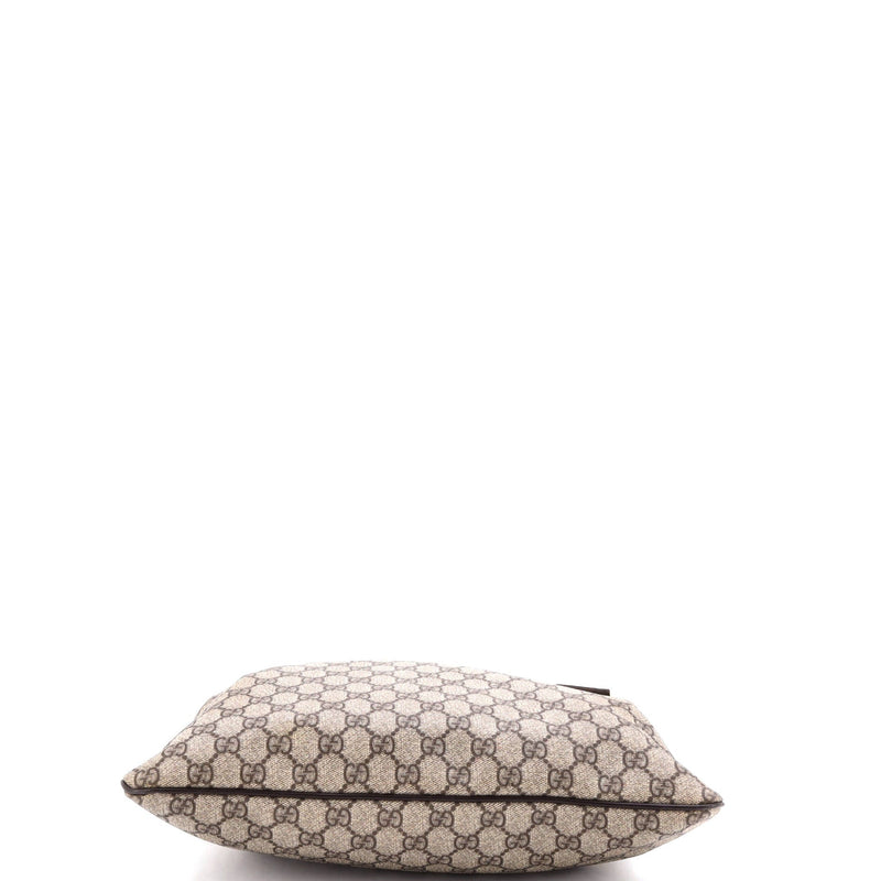 Zip Top Messenger Bag Gg Coated Canvas