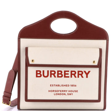 Logo Pocket Tote Canvas With Leather