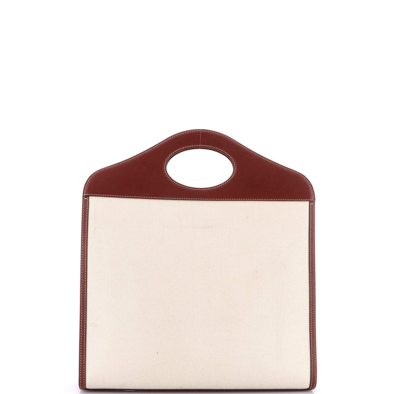 Logo Pocket Tote Canvas With Leather