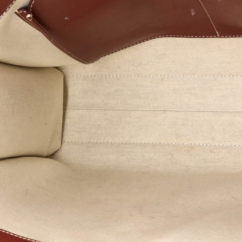 Logo Pocket Tote Canvas With Leather