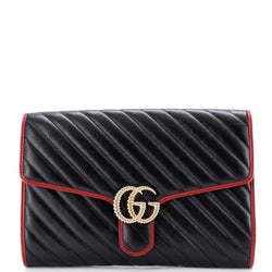 Gg Torchon Flap Clutch Diagonal Quilted