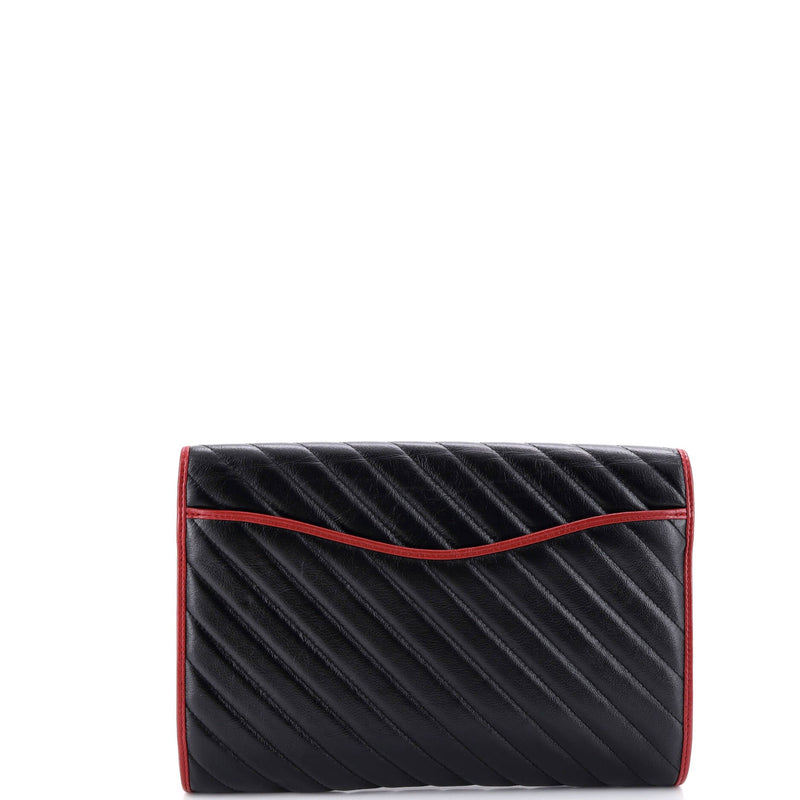 Gg Torchon Flap Clutch Diagonal Quilted