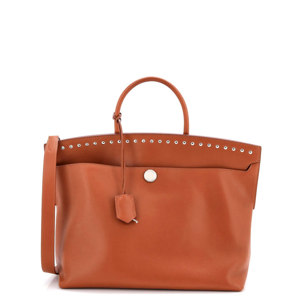 Society Top Handle Bag Studded Leather