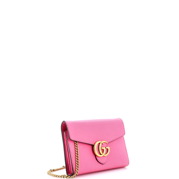 Gg Marmont Chain Wallet Leather Mini