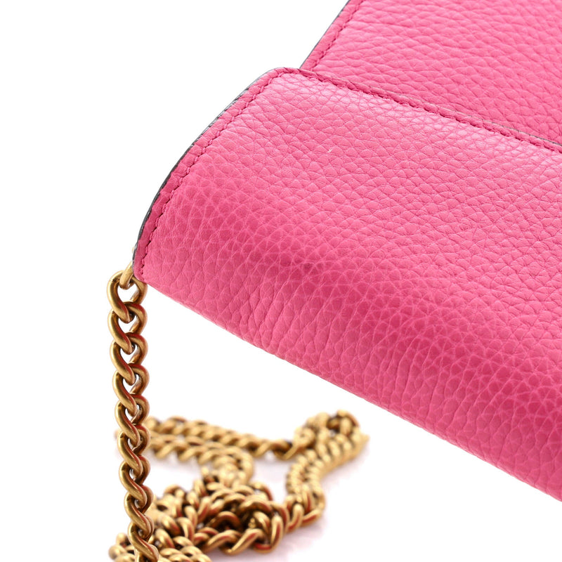 Gg Marmont Chain Wallet Leather Mini