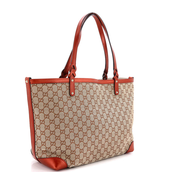Craft Tote Gg Canvas With Leather Medium
