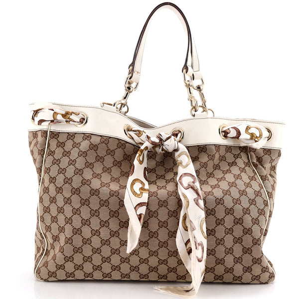 Positano Tote Gg Canvas Large