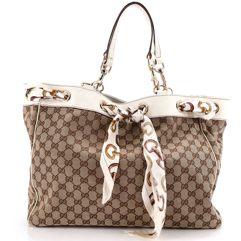 Positano Tote Gg Canvas Large