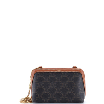 Zip Around Chain Clutch Triomphe Coated
