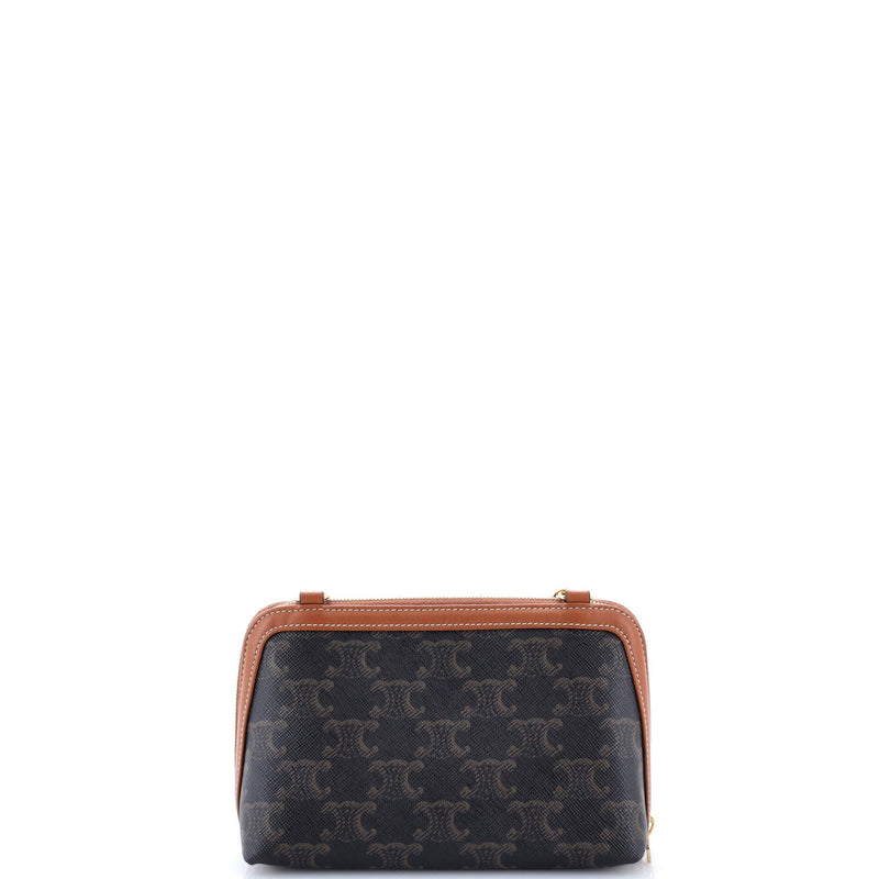 Zip Around Chain Clutch Triomphe Coated