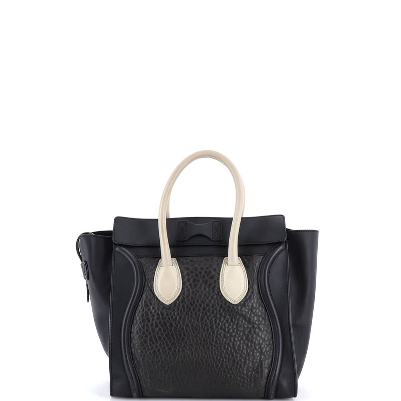 Bicolor Luggage Bag Crocodile Embossed