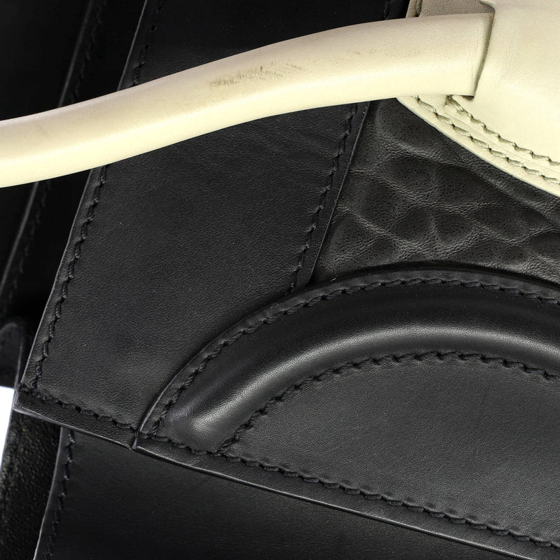 Bicolor Luggage Bag Crocodile Embossed