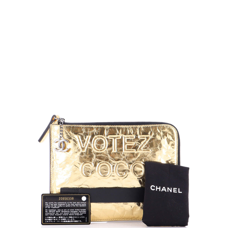 Votez Coco Pouch Embossed Leather Small
