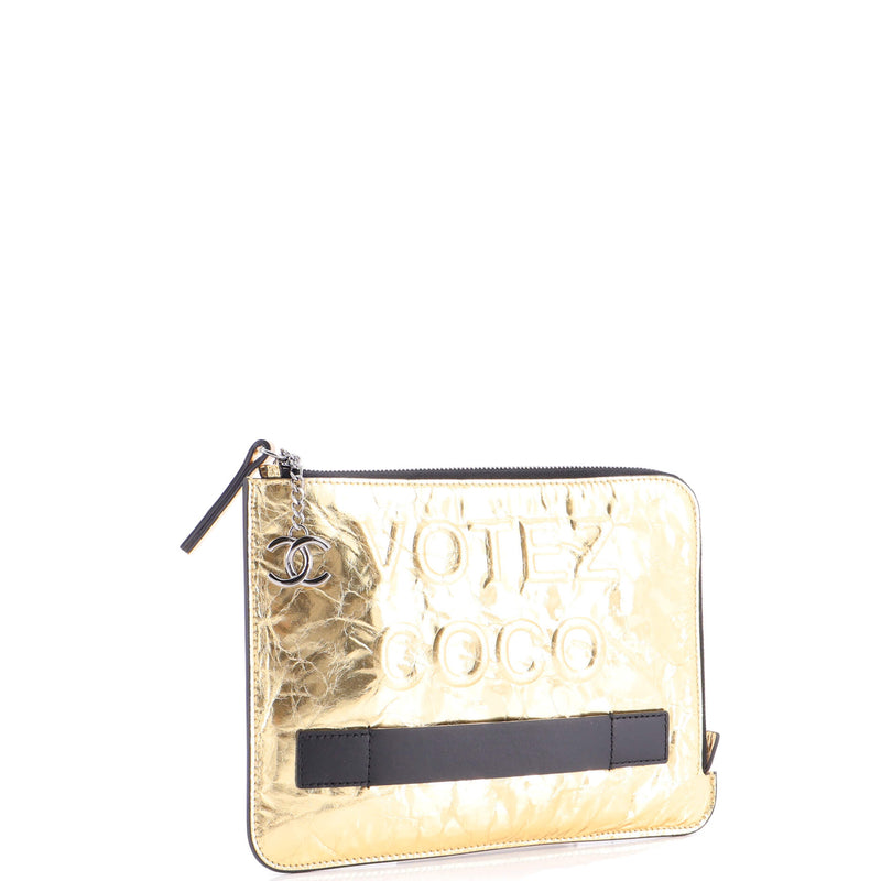 Votez Coco Pouch Embossed Leather Small