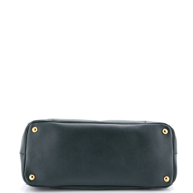 Bicolor Double Zip Lux Tote Saffiano