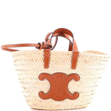 Triomphe Basket Shoulder Bag Raffia With