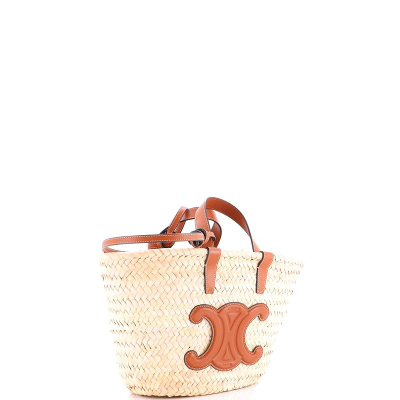 Triomphe Basket Shoulder Bag Raffia With