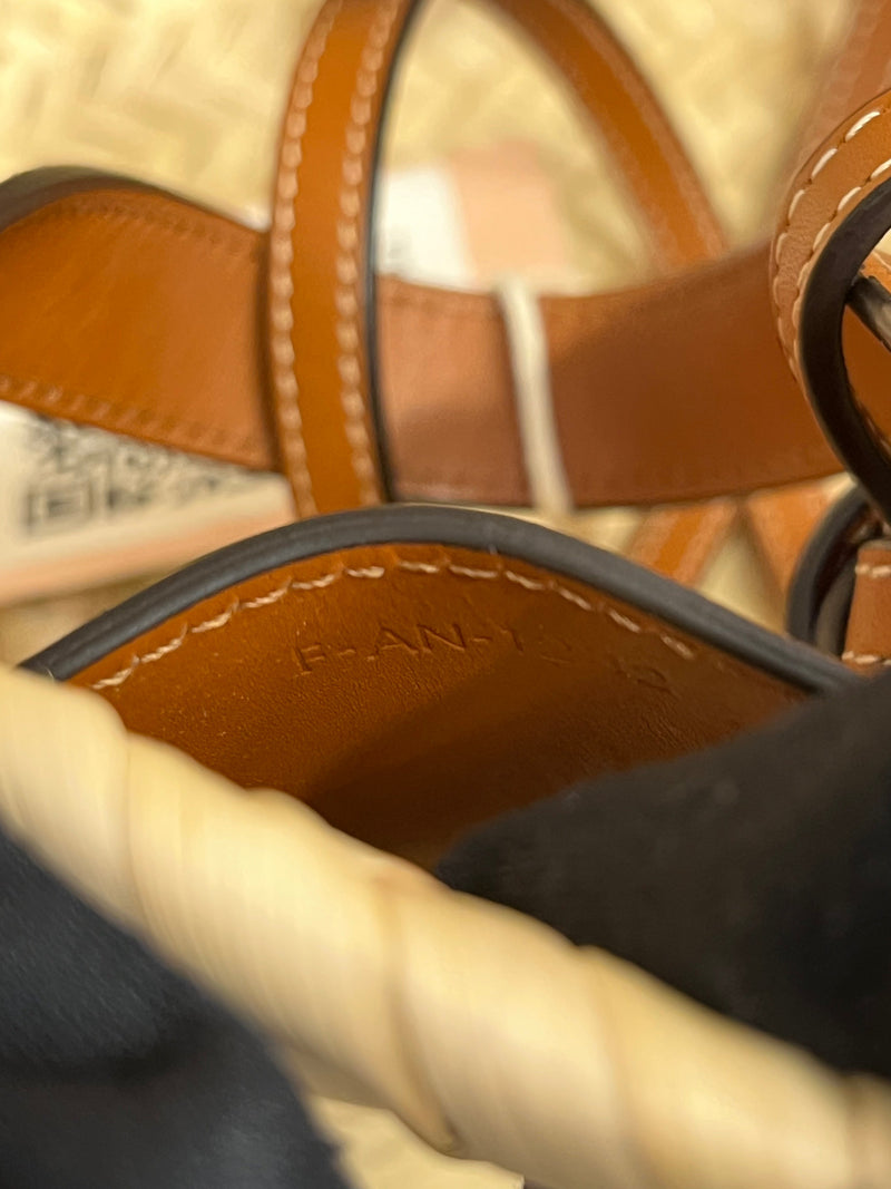 Triomphe Basket Shoulder Bag Raffia With