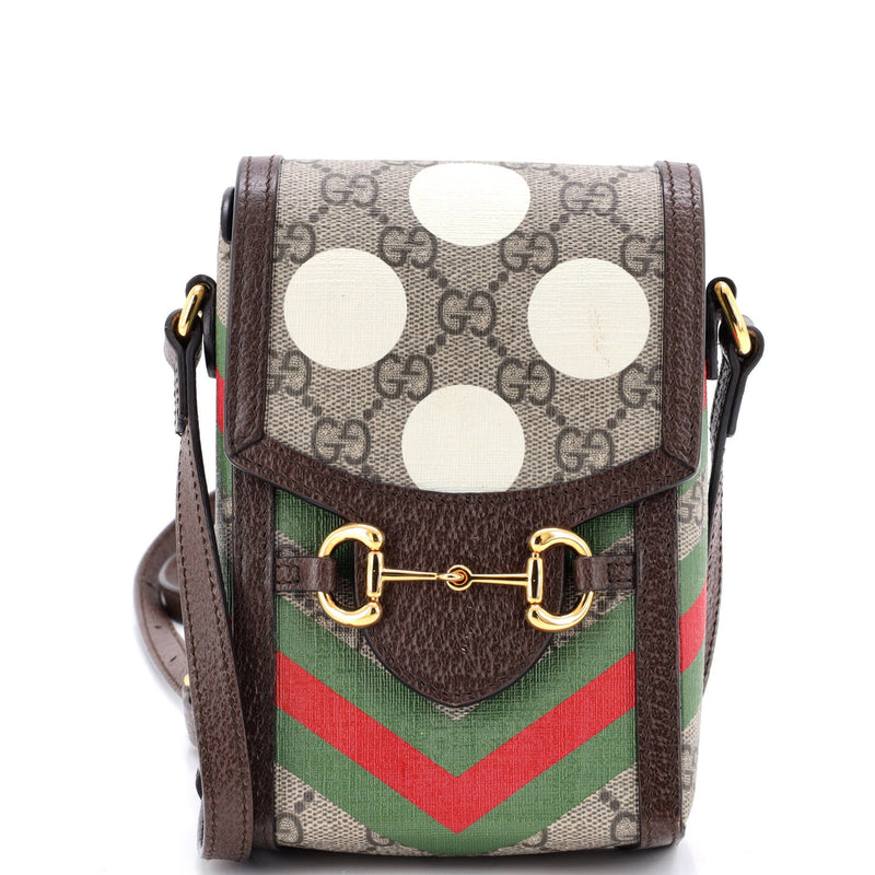 Horsebit Crossbody Bag Printed Gg Coated