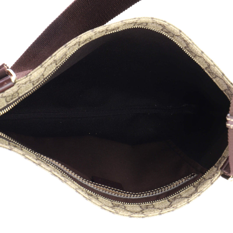 Zip Top Messenger Bag Gg Coated Canvas