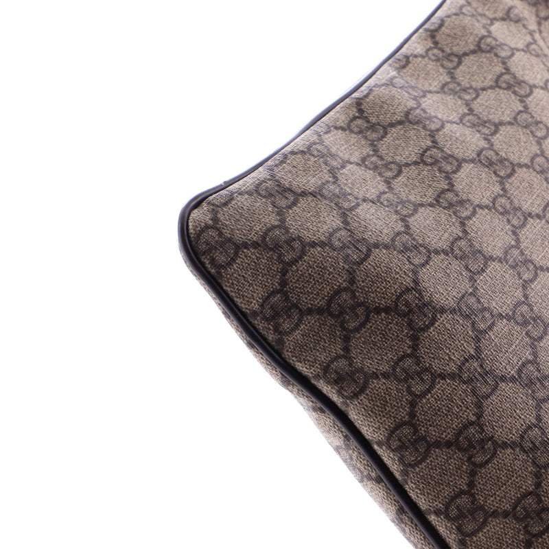 Zip Top Messenger Bag Gg Coated Canvas