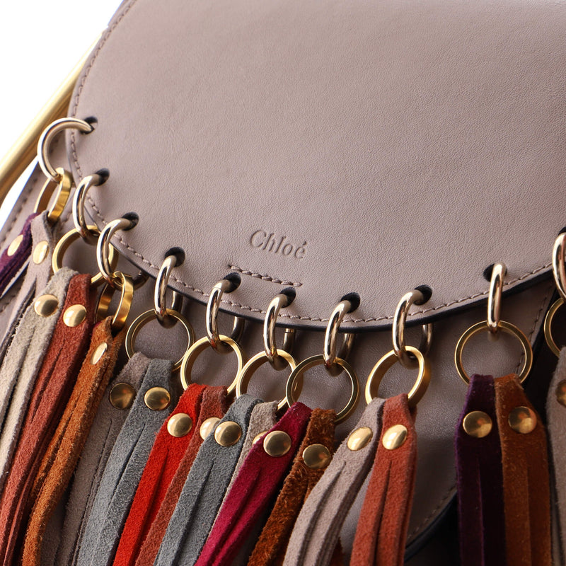 Multicolor Fringe Hudson Bag Leather