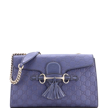 Emily Chain Flap Bag Guccissima Leather