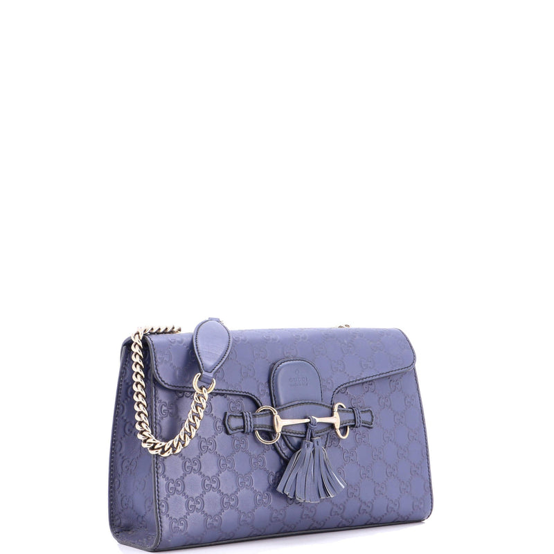 Emily Chain Flap Bag Guccissima Leather