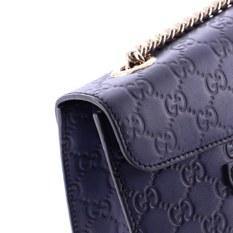 Emily Chain Flap Bag Guccissima Leather