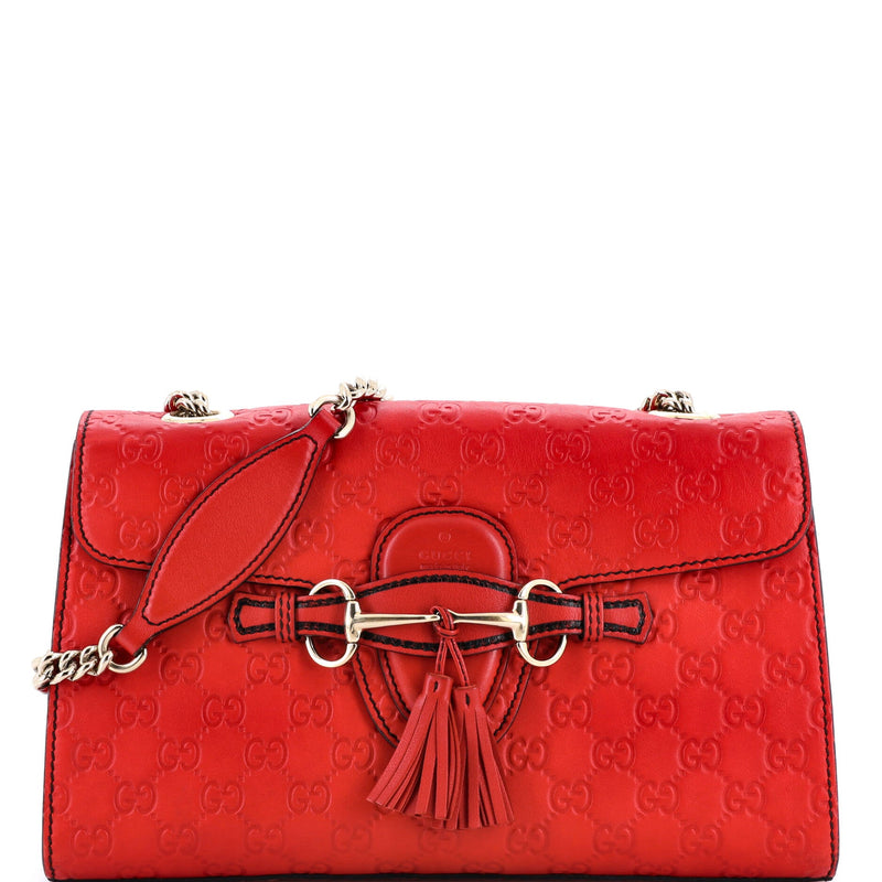Emily Chain Flap Bag Guccissima Leather