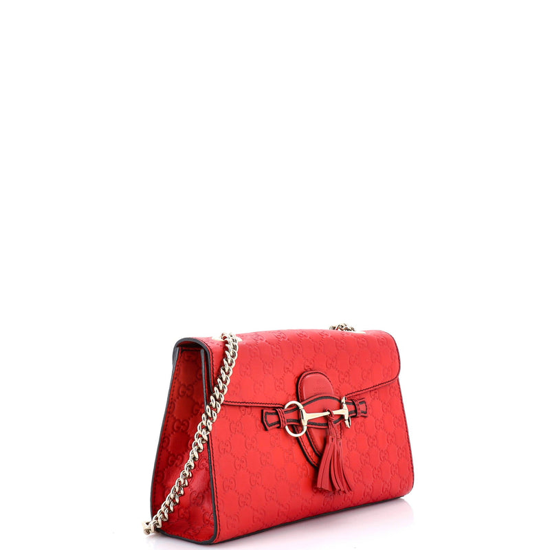 Emily Chain Flap Bag Guccissima Leather