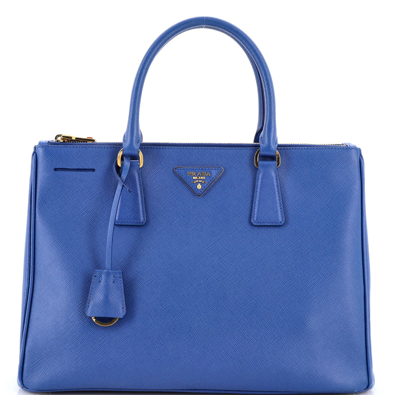Double Zip Lux Tote Saffiano Leather