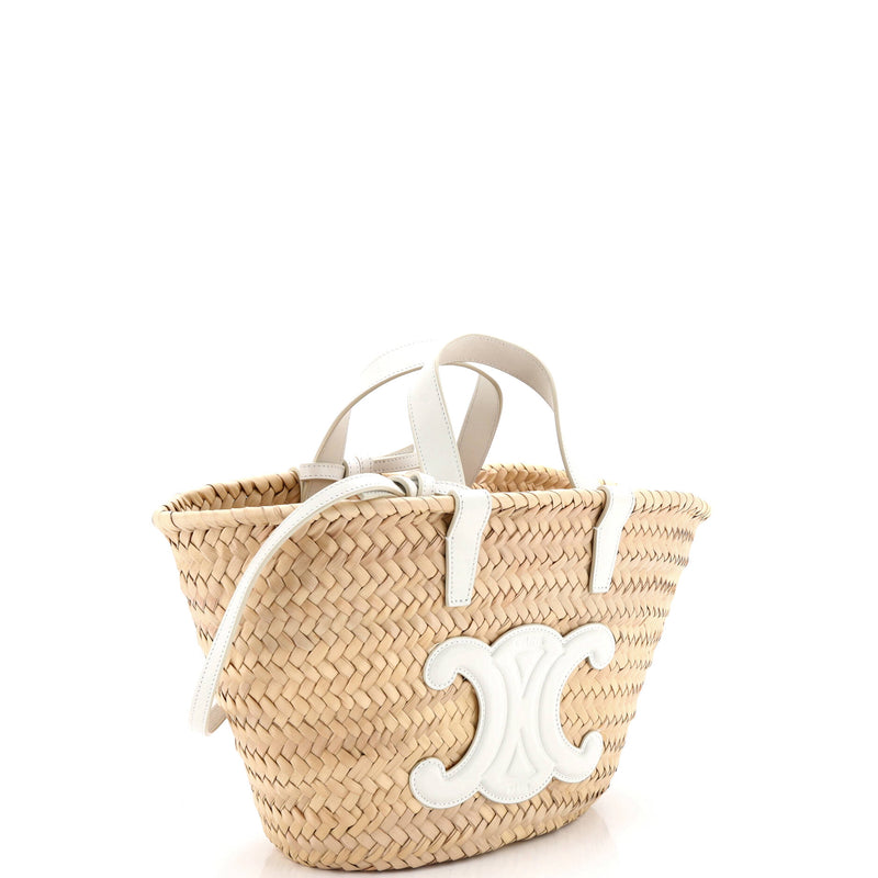 Triomphe Basket Shoulder Bag Raffia With