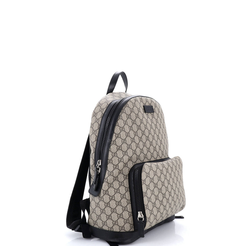 Zip Pocket Backpack Gg Coated Canvas