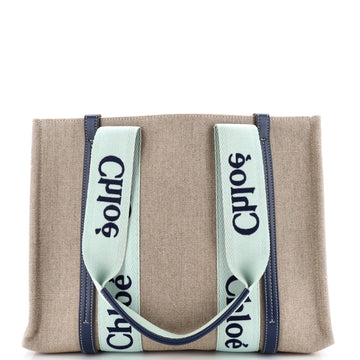 Woody Tote Canvas With Leather Medium